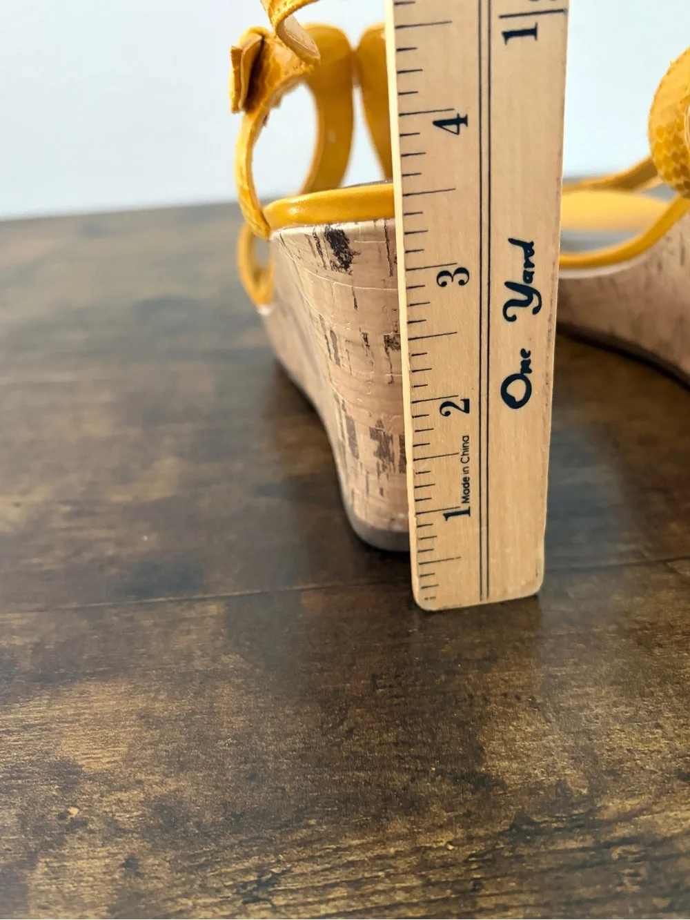 Coach and Four | Yellow Cork Wedge Sandals |  3